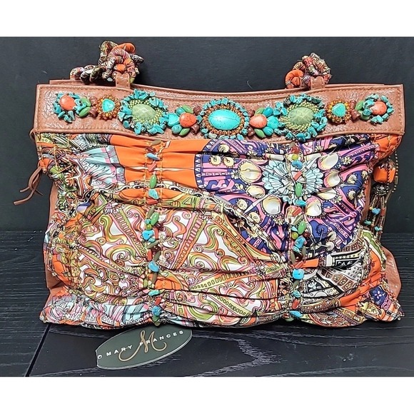 Mary Frances Handbags - Mary Frances 4039 Streets of Rome Beaded Floral Purse Hand Shoulder Bag Tag 13